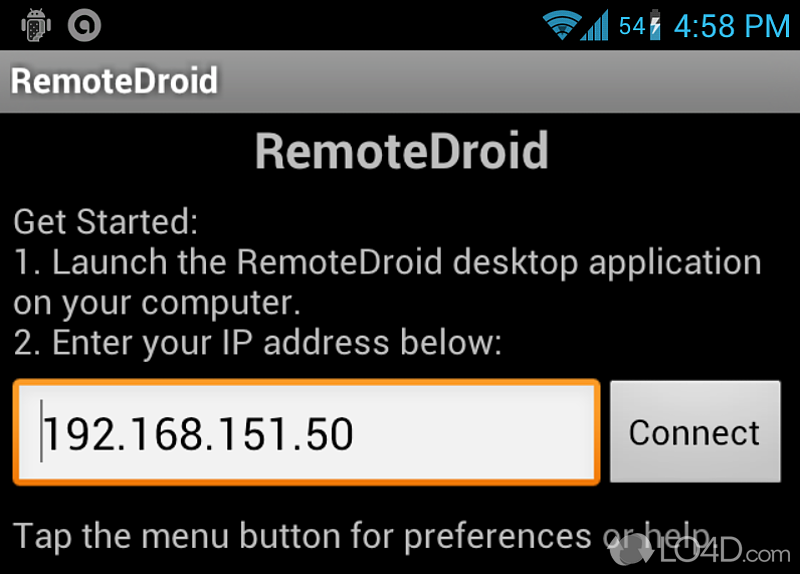 Use your Android phone as a remote control for your PC - Screenshot of RemoteDroidServer