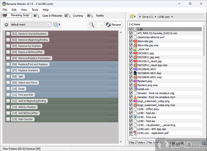 Batch rename multiple files in an organized way - Screenshot of Rename Master