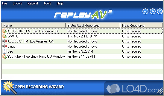 Most powerful way to capture Streaming Video and Audio - Screenshot of Replay AV