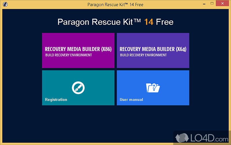 Software utility that can assist you in fixing system boot problems, allowing you to get out of sticky situations - Screenshot of Rescue Kit Free Edition