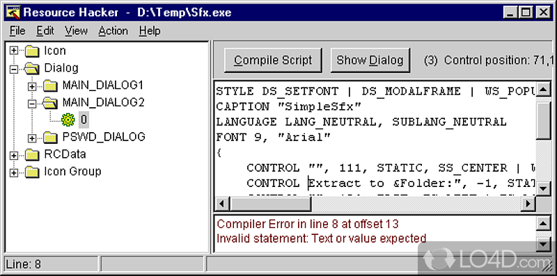 A free resource editing tool for 32bit and 64bit Windows - Screenshot of Resource Hacker