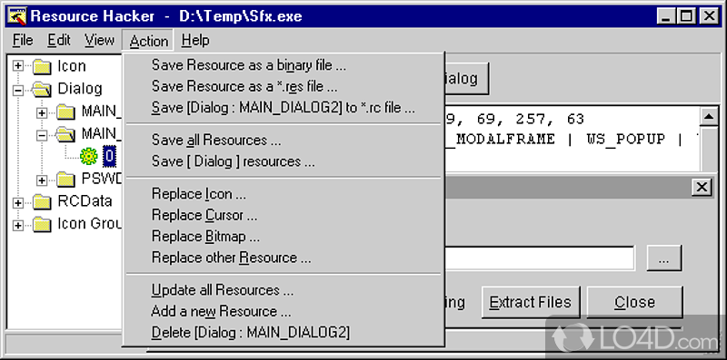 Enabling viewing and editing of resources - Screenshot of Resource Hacker