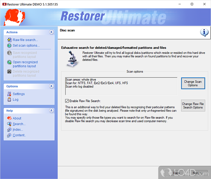 Data Recovery and Undelete Software, Unformat and Unerase tool for FAT / NTFS - Screenshot of Restorer Ultimate