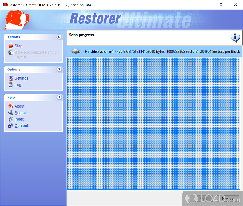 Restorer Ultimate: User interface - Screenshot of Restorer Ultimate