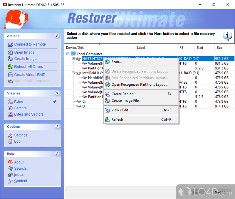 Data Recovery and Undelete tool for FAT, NTFS - Screenshot of Restorer Ultimate