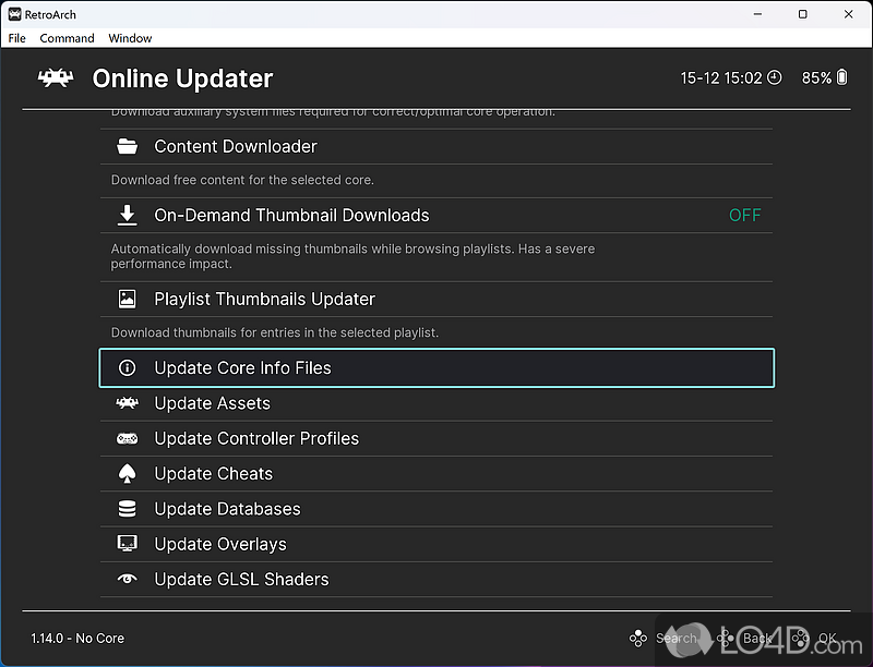 All-in-one tool for game emulators, game engines and media players - Screenshot of RetroArch