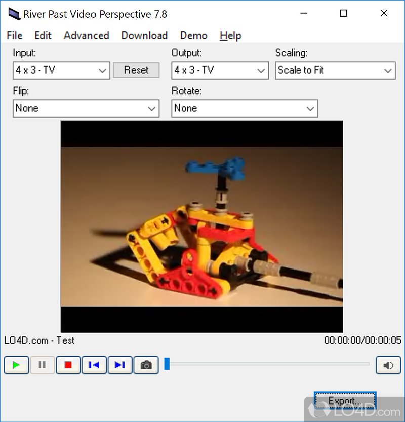 Video converter with aspect ratio adjustment from AVI, WMV, MPEG, MOV to AVI / WMV - Screenshot of River Past Video Perspective