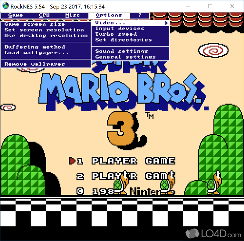 It allows to play the old Nintendo Entertainment System (NES) - Screenshot of RockNES