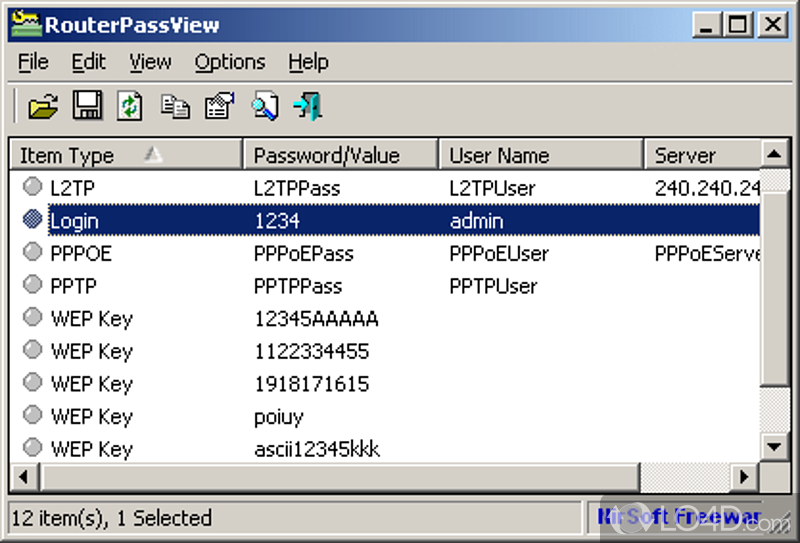 Helps users quickly recover passwords from router configuration files if backups exist - Screenshot of RouterPassView