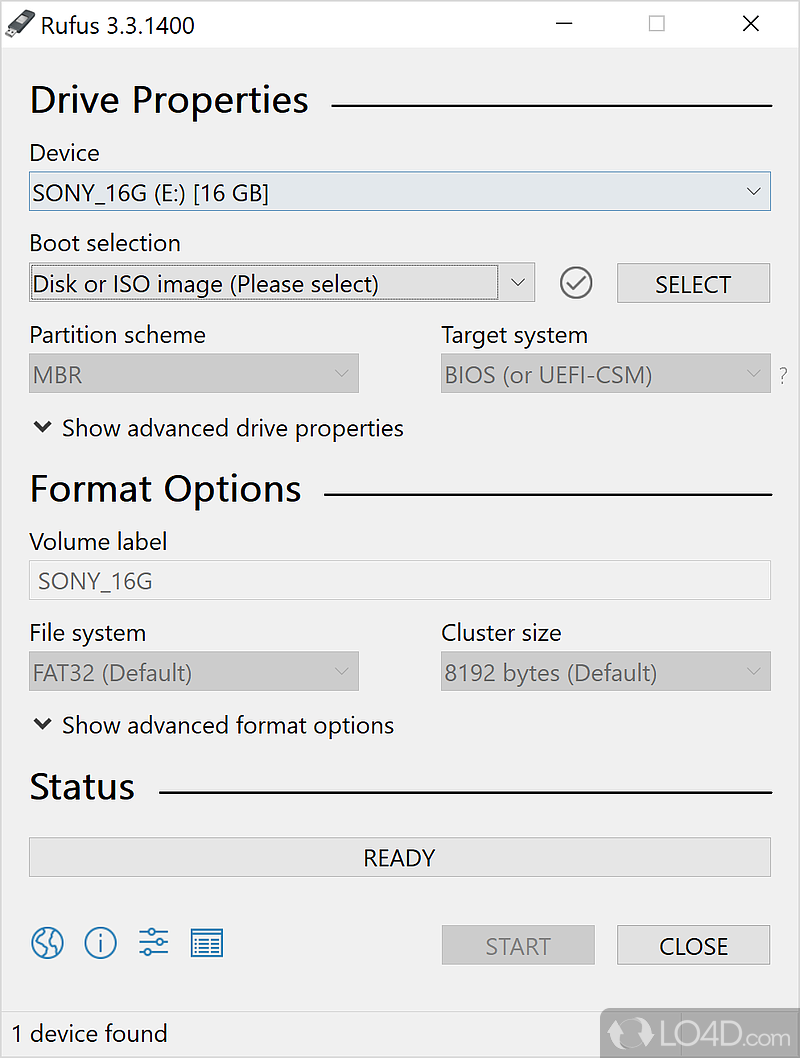 Format to the desired file system - Screenshot of Rufus