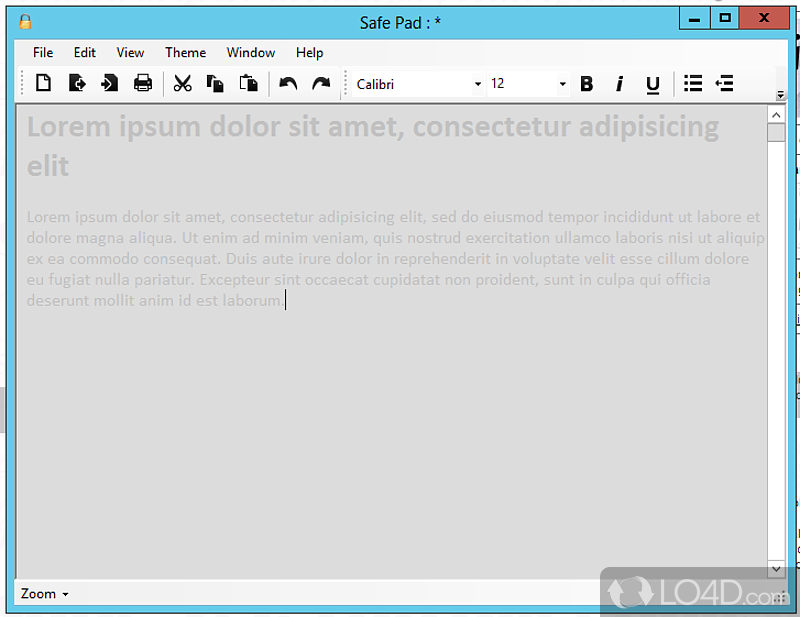 Customize the content using essential elements - Screenshot of Safe Pad