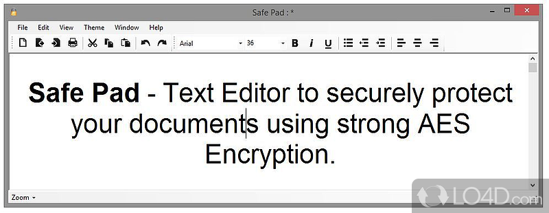Approachable and well-organized layout - Screenshot of Safe Pad