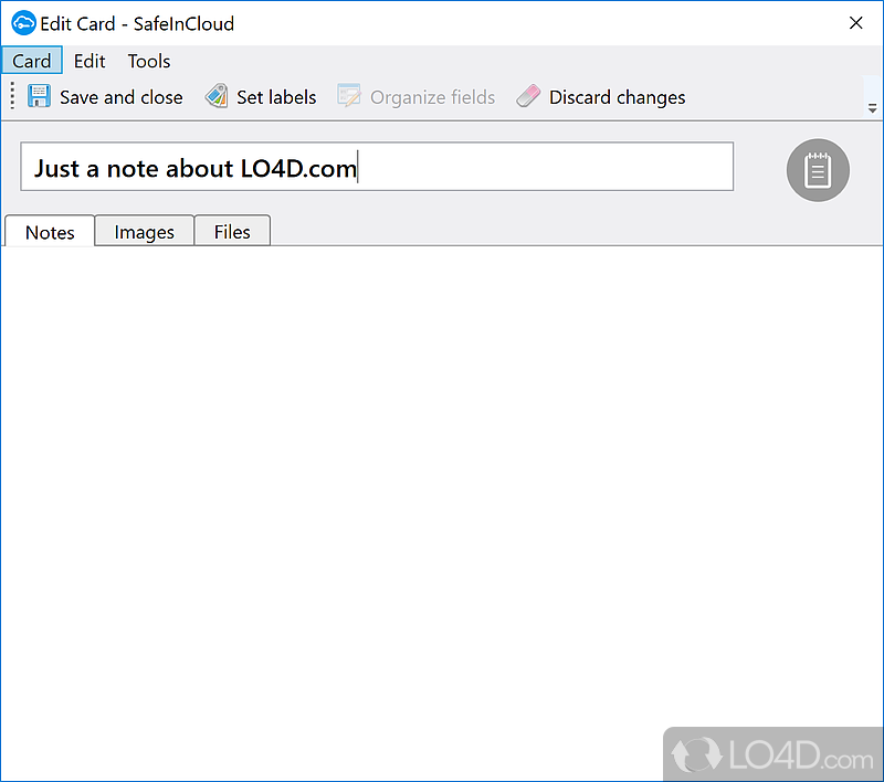 An overall efficient password manager - Screenshot of SafeInCloud