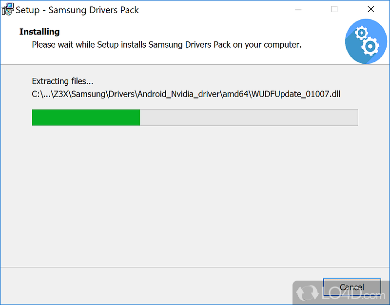 Samsung Drivers Pack: User interface - Screenshot of Samsung Drivers Pack