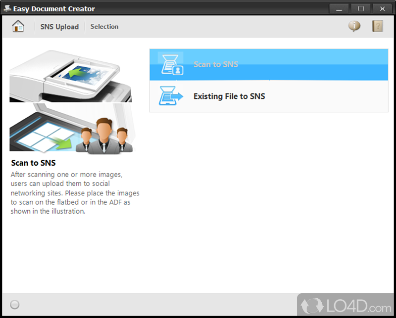 Samsung Easy Document Creator: User interface - Screenshot of Samsung Easy Document Creator