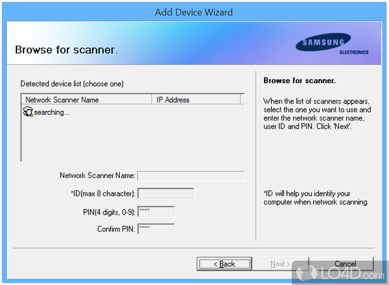 Samsung Network Scan Manager screenshot