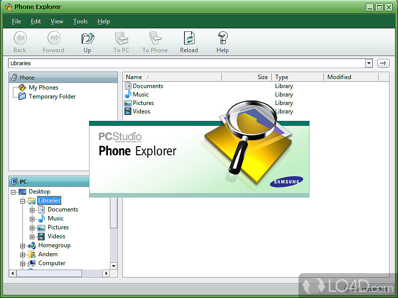 Manage Java and Symbian related apps - Screenshot of Samsung PC Studio