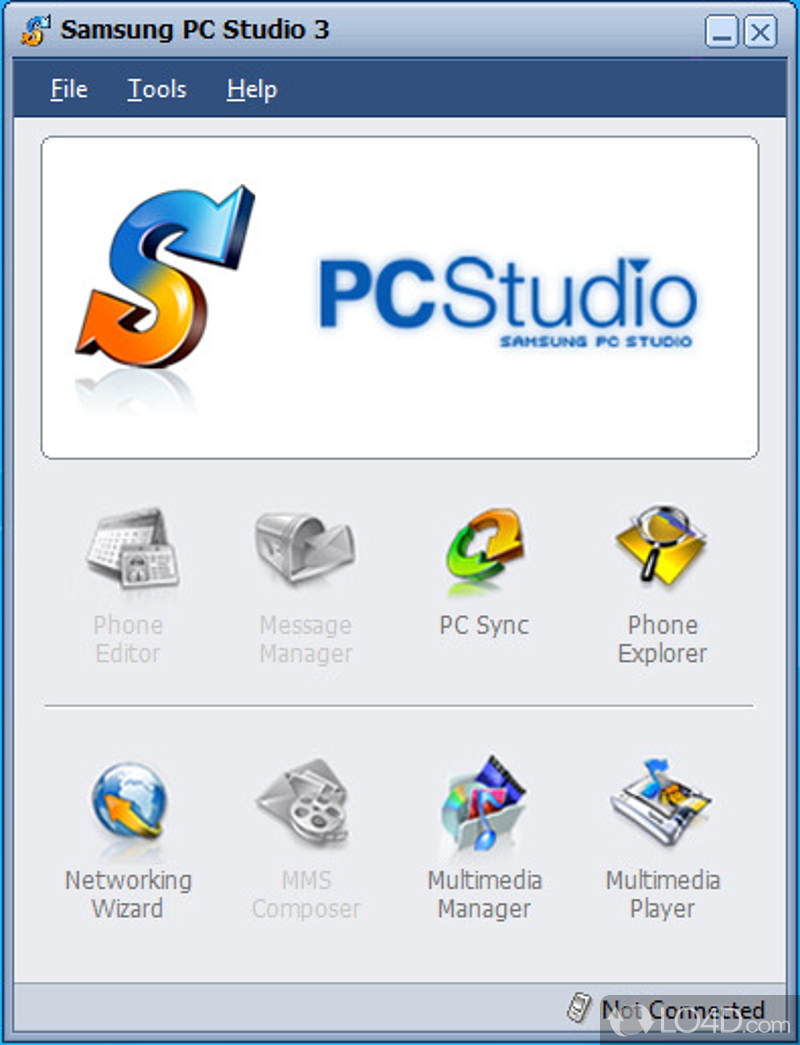 Powerful GSM management workstation to fully synchronize Samsung mobile phone with PC - Screenshot of Samsung PC Studio