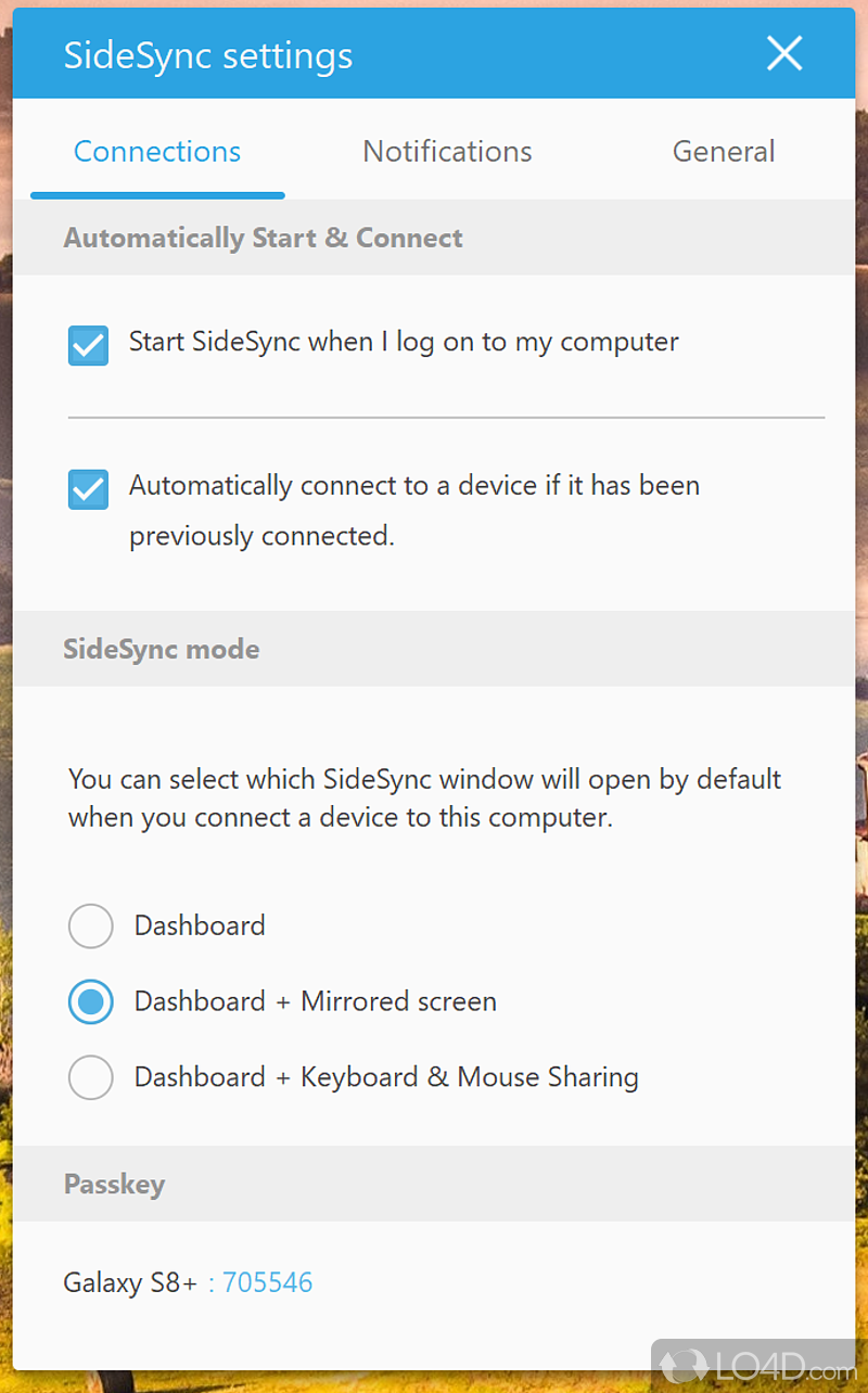 Manage your files and access mobile apps on your desktop - Screenshot of Samsung SideSync