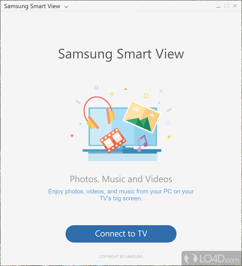 Display content from mobile phone on TV - Screenshot of Samsung Smart View