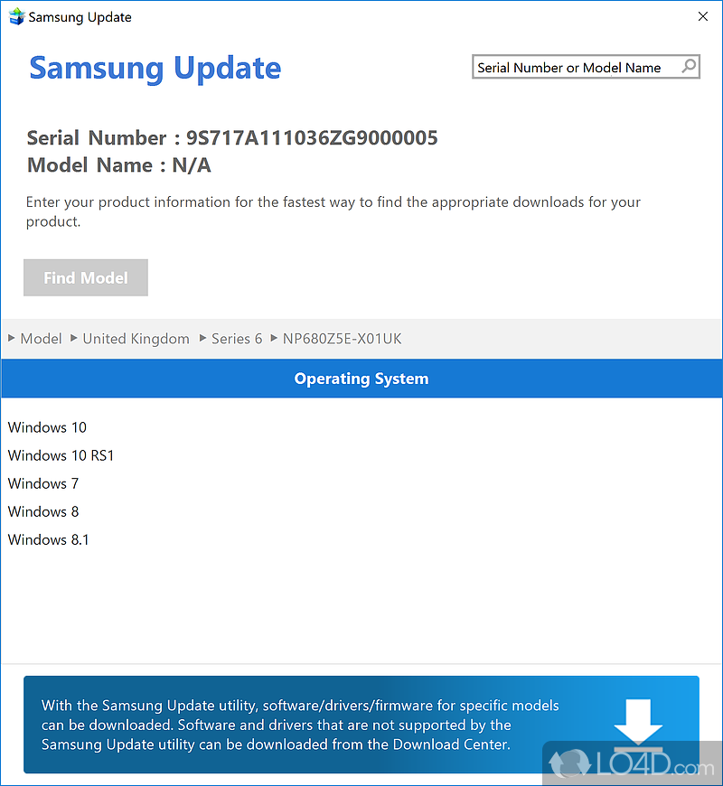 Easy automated updates - Screenshot of Samsung Update