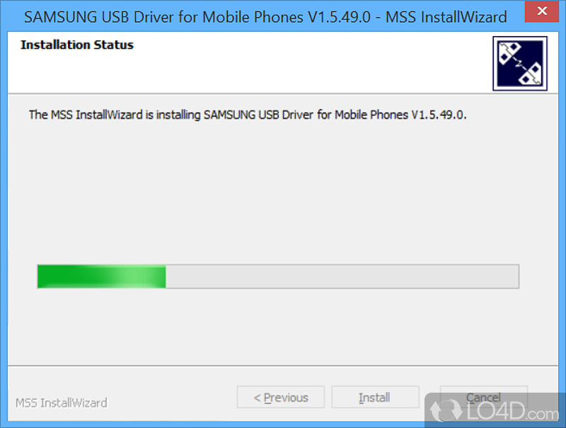 Android app developers - Screenshot of Samsung USB Driver for Mobile Phones