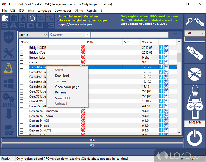 Include comprehensive collections of antivirus - Screenshot of SARDU