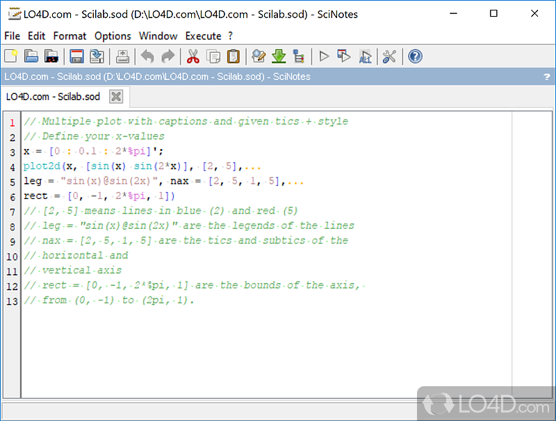 Perform advanced calculations and create schematics - Screenshot of Scilab