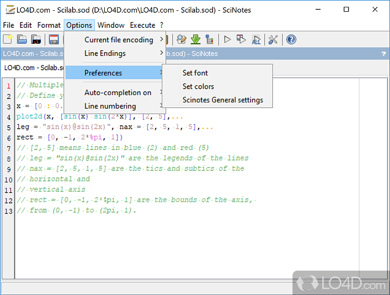 Programming language - Screenshot of Scilab