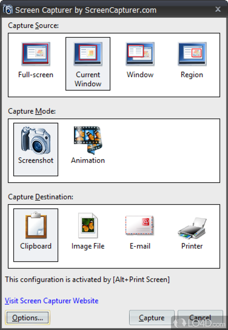 Easiest tool for capturing screenshots from desktop - Screenshot of Screen Capturer