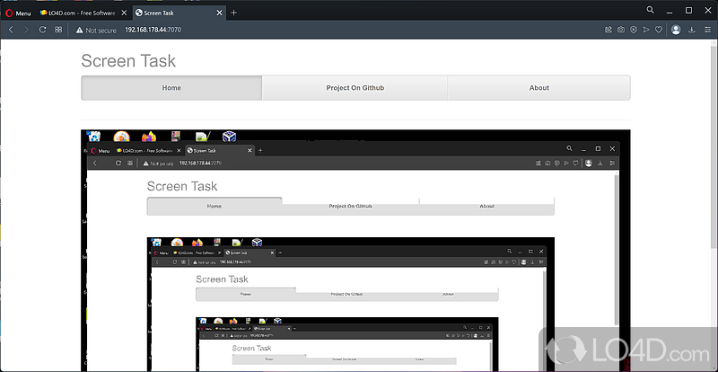 Screen Task: User interface - Screenshot of Screen Task