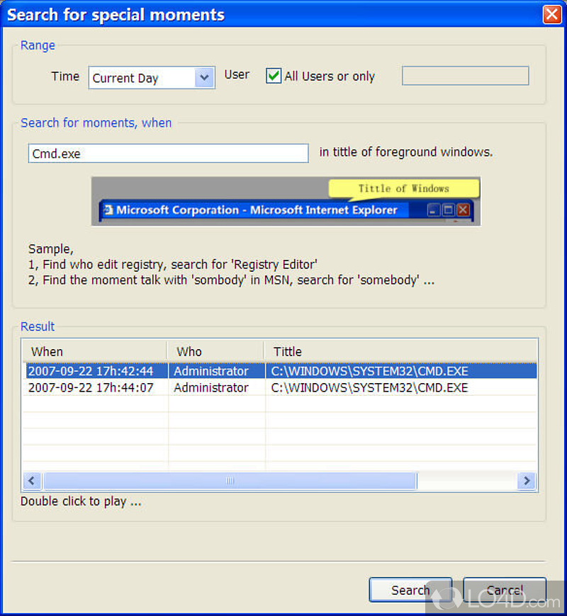 Screencast demos with maximum compression output - Screenshot of SCREEN2EXE