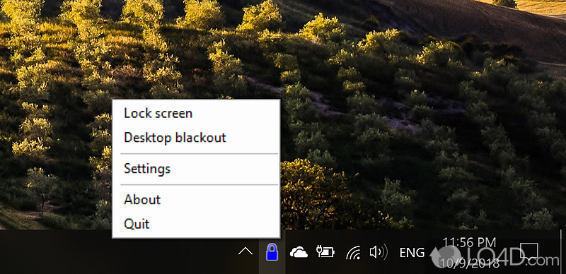 Lock and hide your desktop - Screenshot of Screen Blur