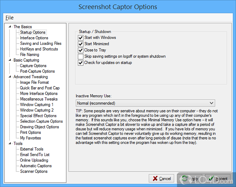 Capture tons of screenshots quickly, unique effects - Screenshot of Screenshot Captor Portable