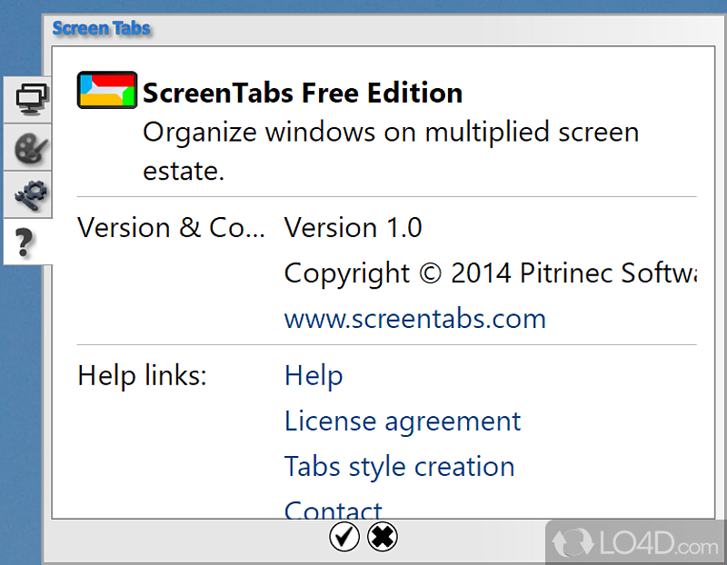 ScreenTabs: User interface - Screenshot of ScreenTabs