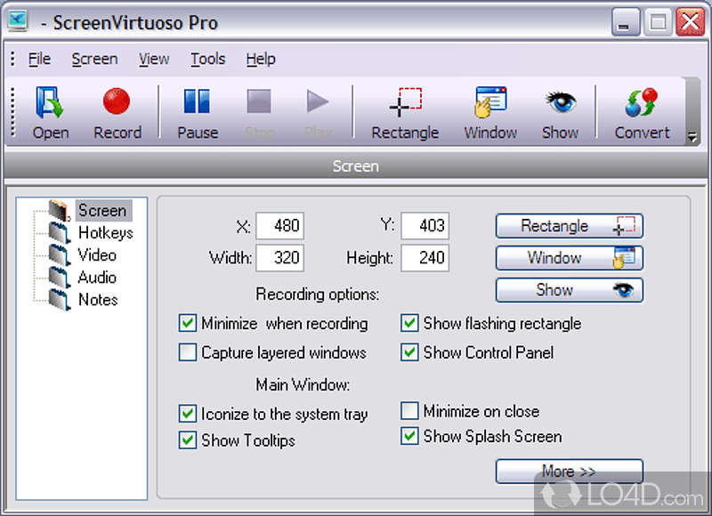 Screen recorder and video converter - Screenshot of ScreenVirtuoso PRO
