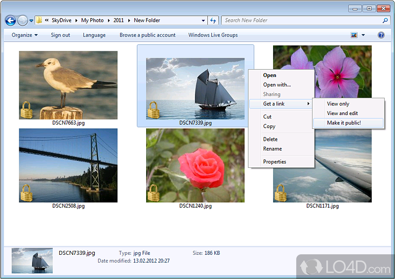 Online virtual drive - Screenshot of SDExplorer Base
