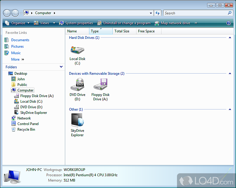 Manage Microsoft Live SkyDrive as a local drive - Screenshot of SDExplorer Base
