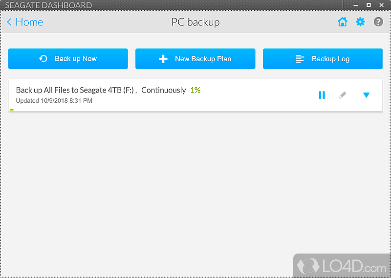 Seagate Dashboard screenshot