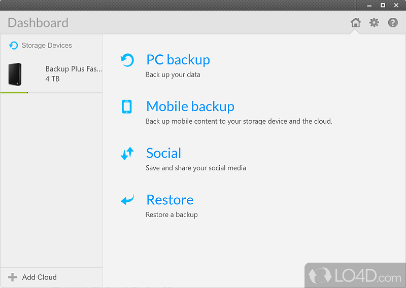 Backup software for Seagate SSD owners that syncs with Google Drive - Screenshot of Seagate Dashboard