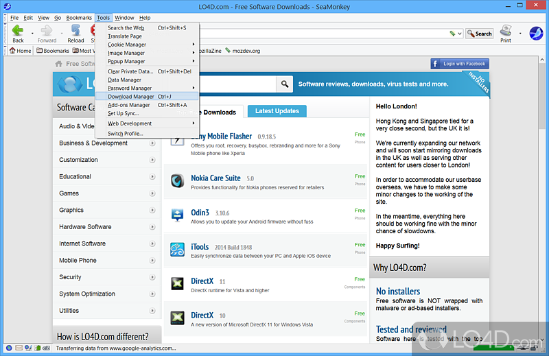 Web browsing capabilities - Screenshot of SeaMonkey