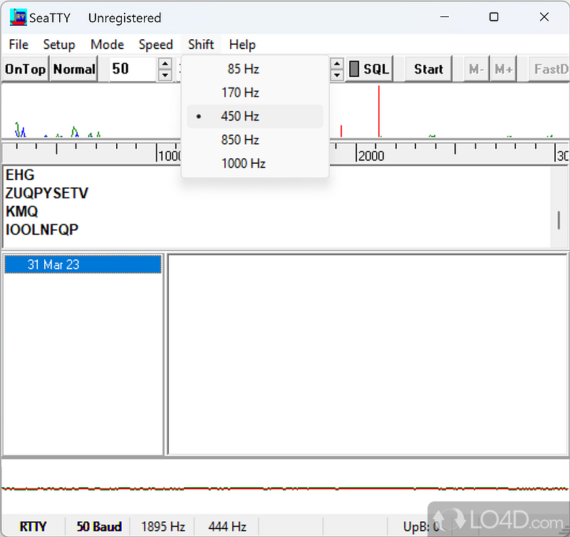 SeaTTY: User interface - Screenshot of SeaTTY