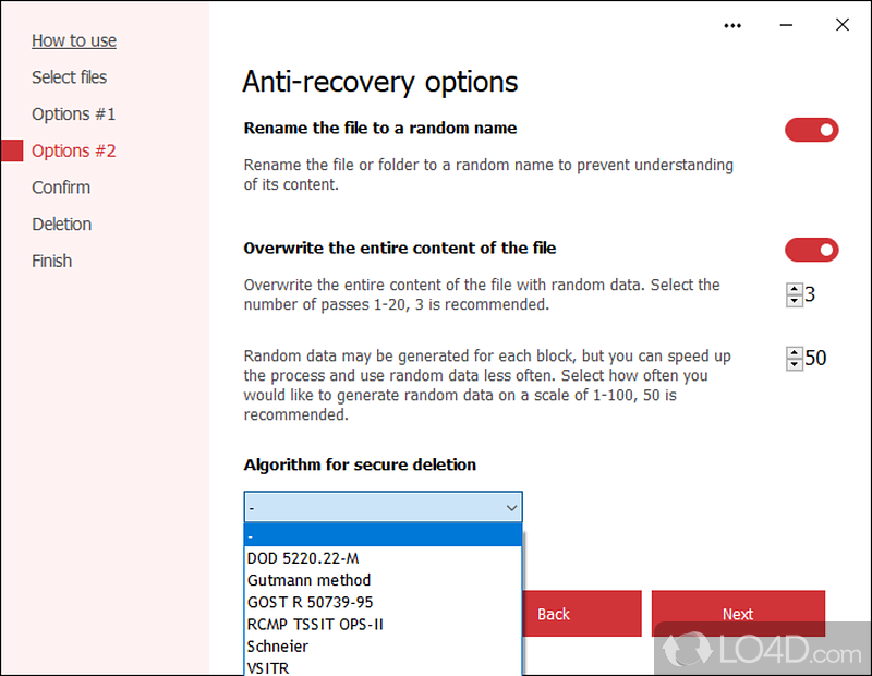 Deletes single items or an entire folder's worth of files - Screenshot of Secure File Deleter