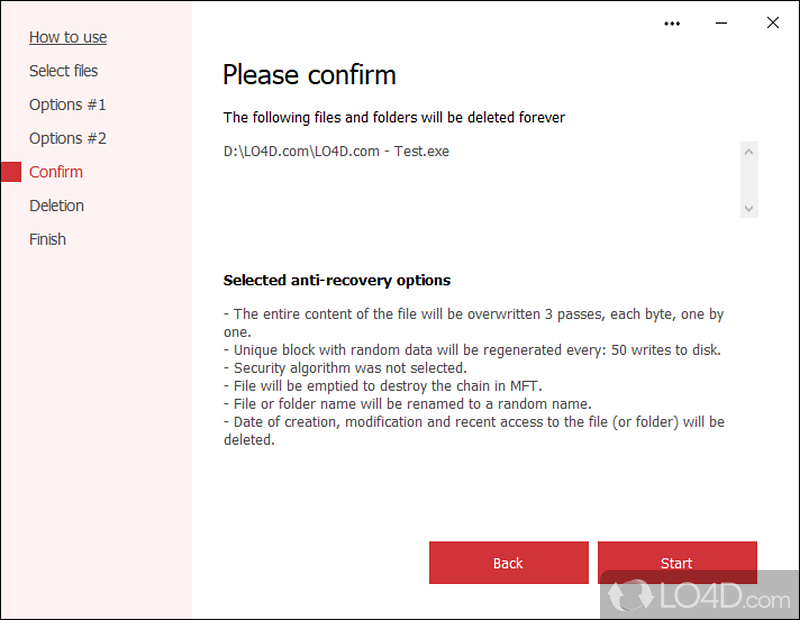 Securely and permanently delete files within a few steps - Screenshot of Secure File Deleter