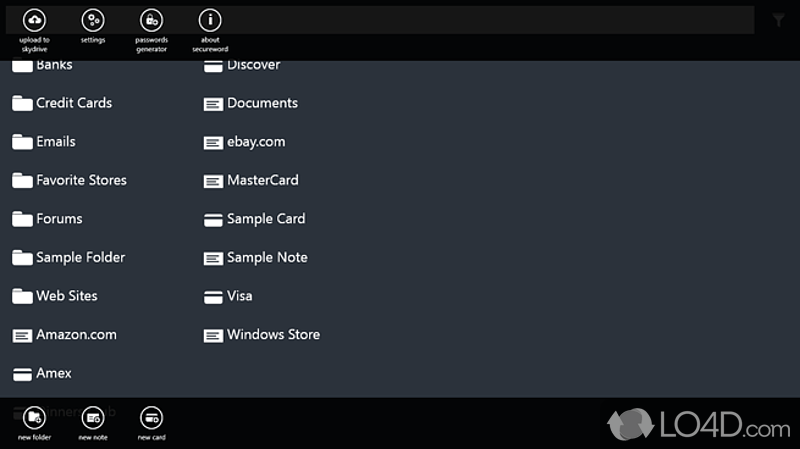 A simple password managing application - Screenshot of SecureWord