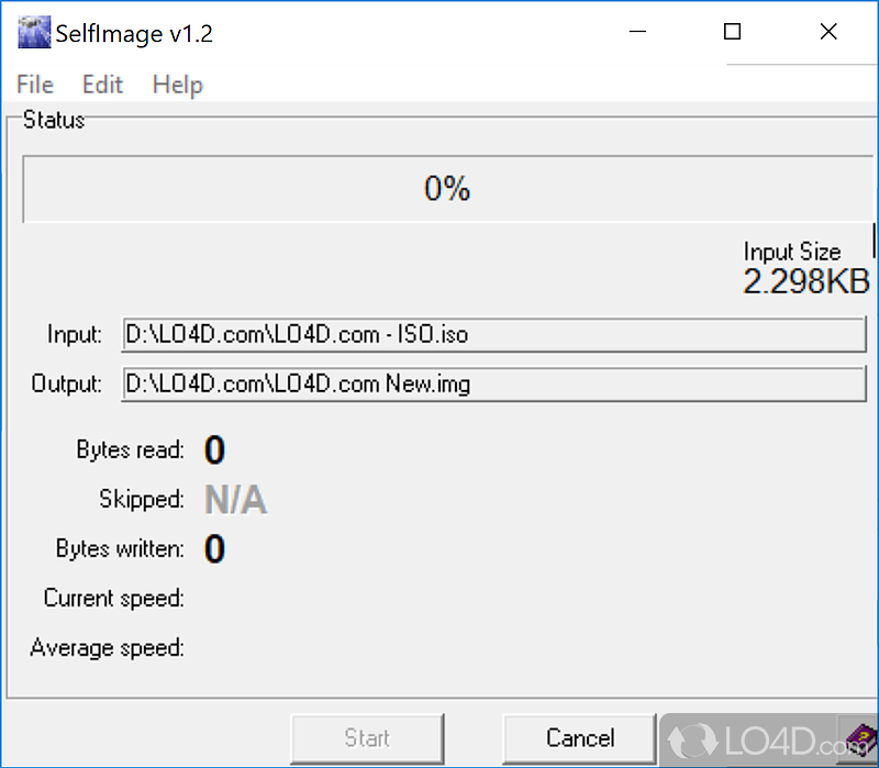 Create an image backup of a Linux partition directly from Windows - Screenshot of SelfImage