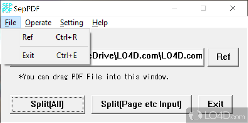 Split a large PDF into single / separate PDF files - Screenshot of SepPDF