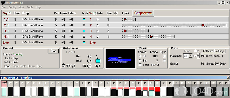 Works as a MIDI keyboard music production app - Screenshot of SequetronLE