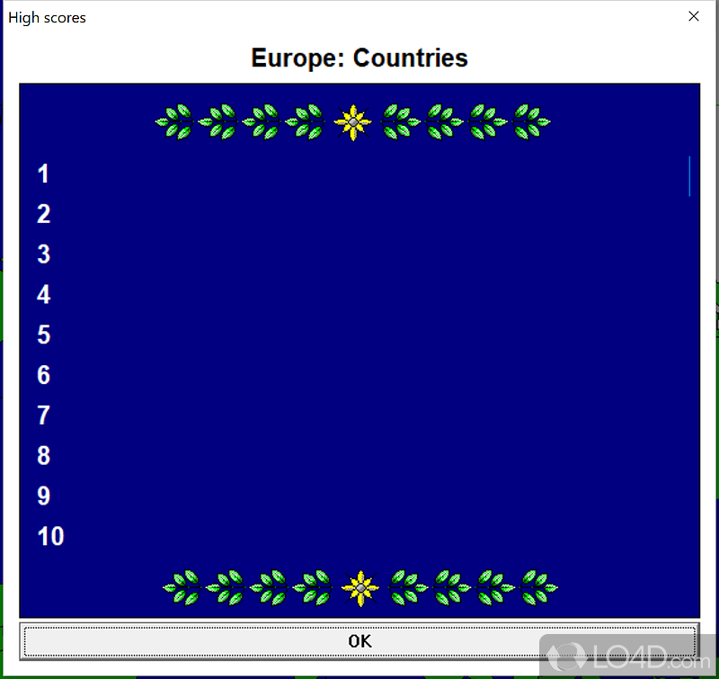 Seterra: User interface - Screenshot of Seterra