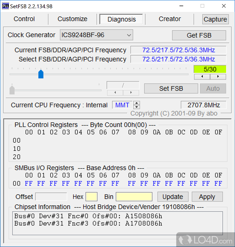 Constantly keep an eye on system parameters - Screenshot of SetFSB